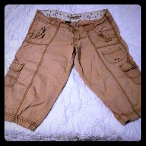 Cargo Crop Pants Arizona Jeans Sz 9 Tan
